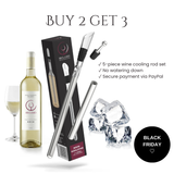 Weinkühlstab aus Edelstahl inkl. 2 Stäben mit Ausgießer