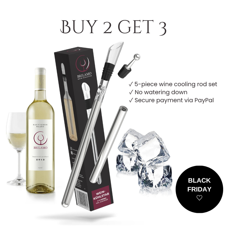 Weinkühlstab aus Edelstahl inkl. 2 Stäben mit Ausgießer