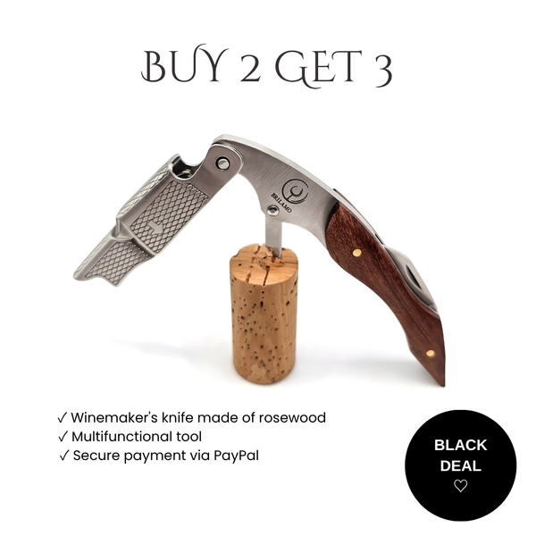 Kellnermesser & Korkenzieher aus Edelstahl und Rosenholz